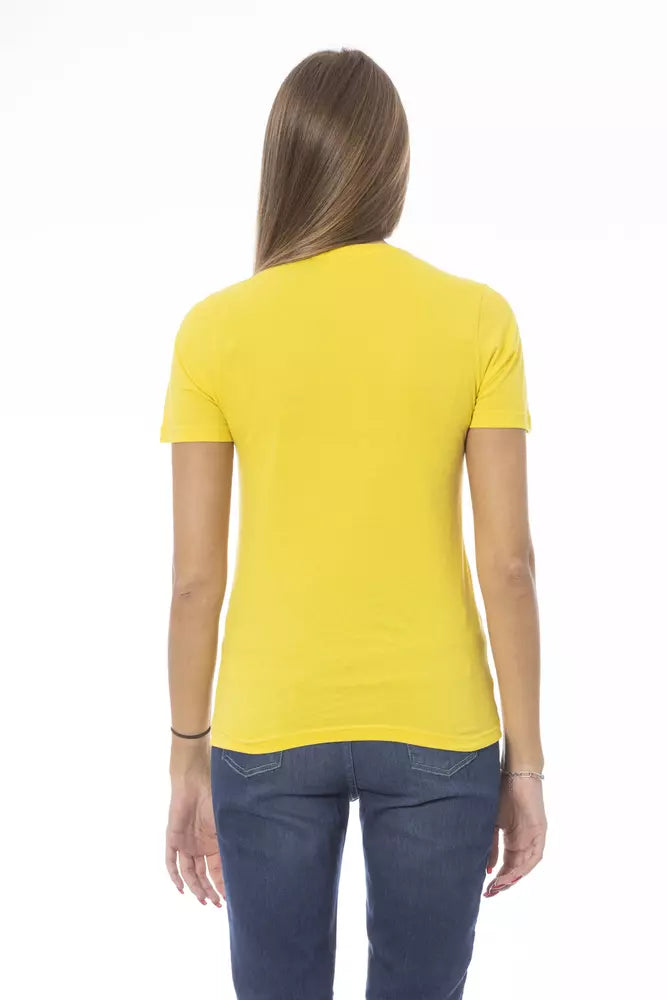 Baldinini Trend T-Shirt Femme Jaune en Coton - Élégant et Confortable