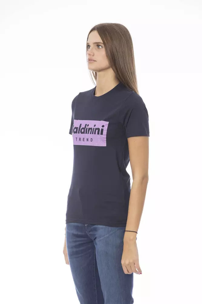 Baldinini Trend T-Shirt Femme Bleu en Coton - Élégant et Polyvalent