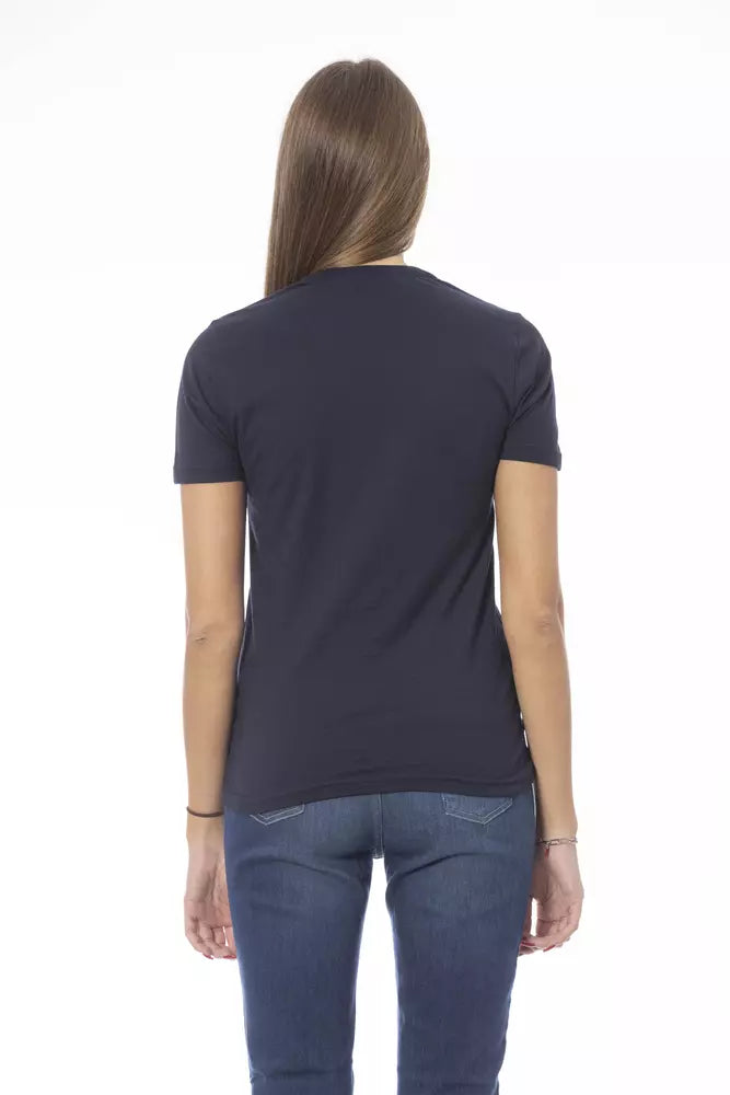 Baldinini Trend T-Shirt Femme Bleu en Coton - Élégant et Polyvalent