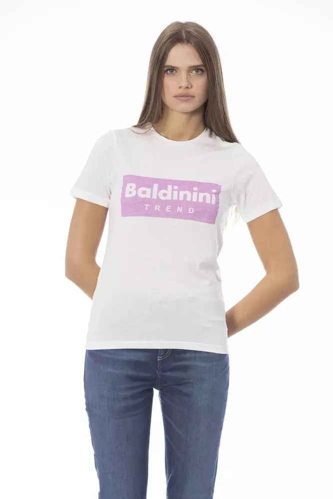 Baldinini Trend T-Shirt Femme en Coton Blanc - Élégance Luxe