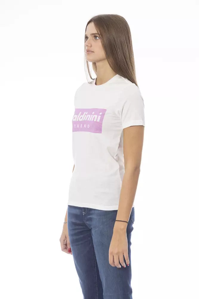 Baldinini Trend White Cotton T-Shirt - Luxury Casual Wear