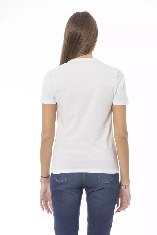 Baldinini Trend White Cotton T-Shirt - Luxury Casual Wear