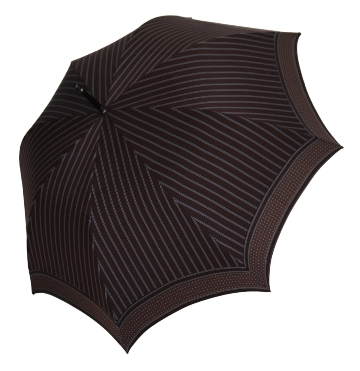 Parapluie pliable Sartoria Dolce &amp; Gabbana avec poignée en cuir rayé marron