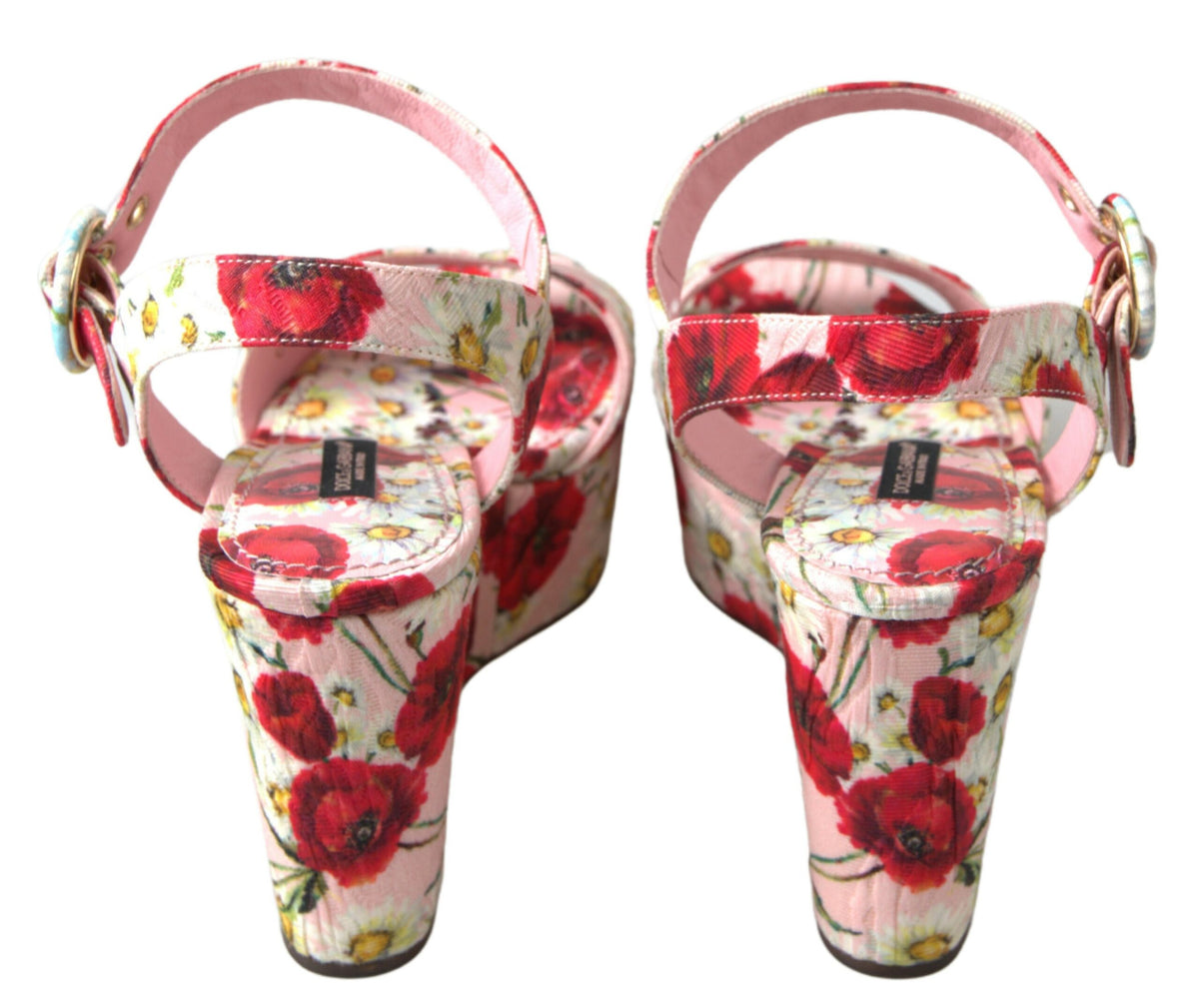 Dolce & Gabbana Sandales à Talons Wedges Multicolores à Imprimé Floral