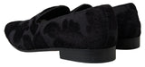 Dolce & Gabbana Black Brocade Loafers for Men