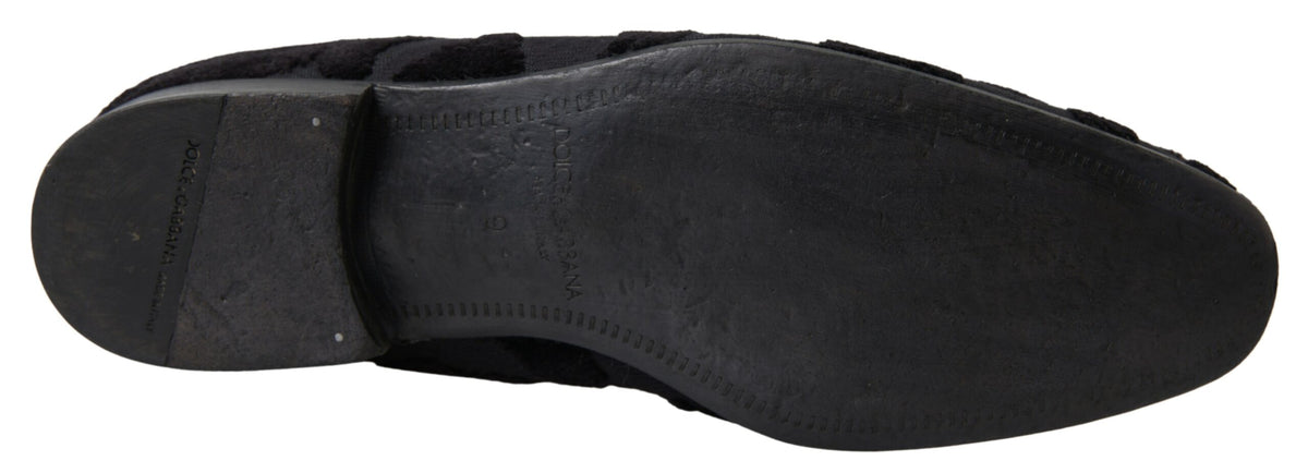Dolce & Gabbana Black Brocade Loafers for Men