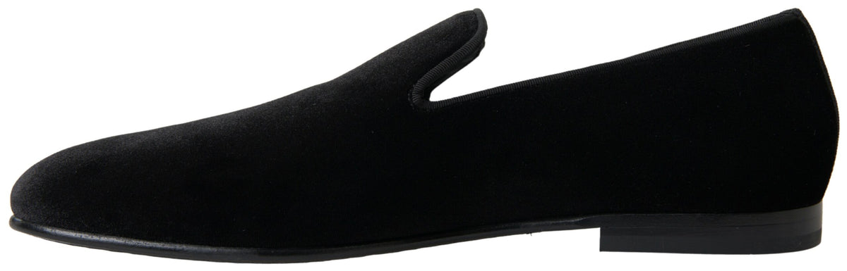 Dolce & Gabbana Black Velvet Loafers - Élégance et confort pour hommes