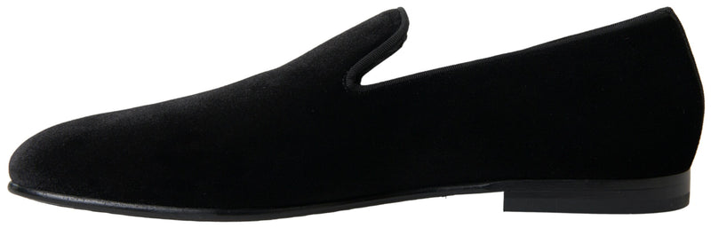 Dolce & Gabbana Black Velvet Loafers - Élégance et confort pour hommes