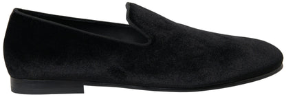 Dolce & Gabbana Zwarte Vilt Slippers Formele Schoenen
