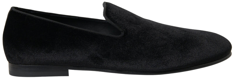 Dolce & Gabbana Black Velvet Loafers - Élégance et confort pour hommes