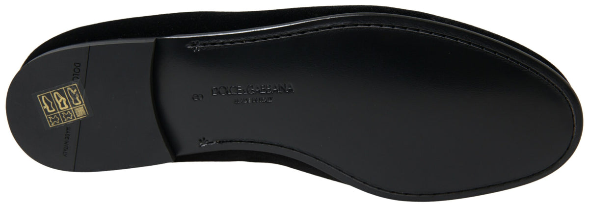 Dolce & Gabbana Black Velvet Loafers - Élégance et confort pour hommes