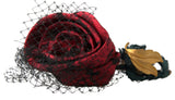 Dolce & Gabbana Red Multicolor Rose Silk Crystal Headband