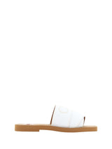 Chloé CHC23A188FB_104 Sandales ÉléGantes en Coton Blanc