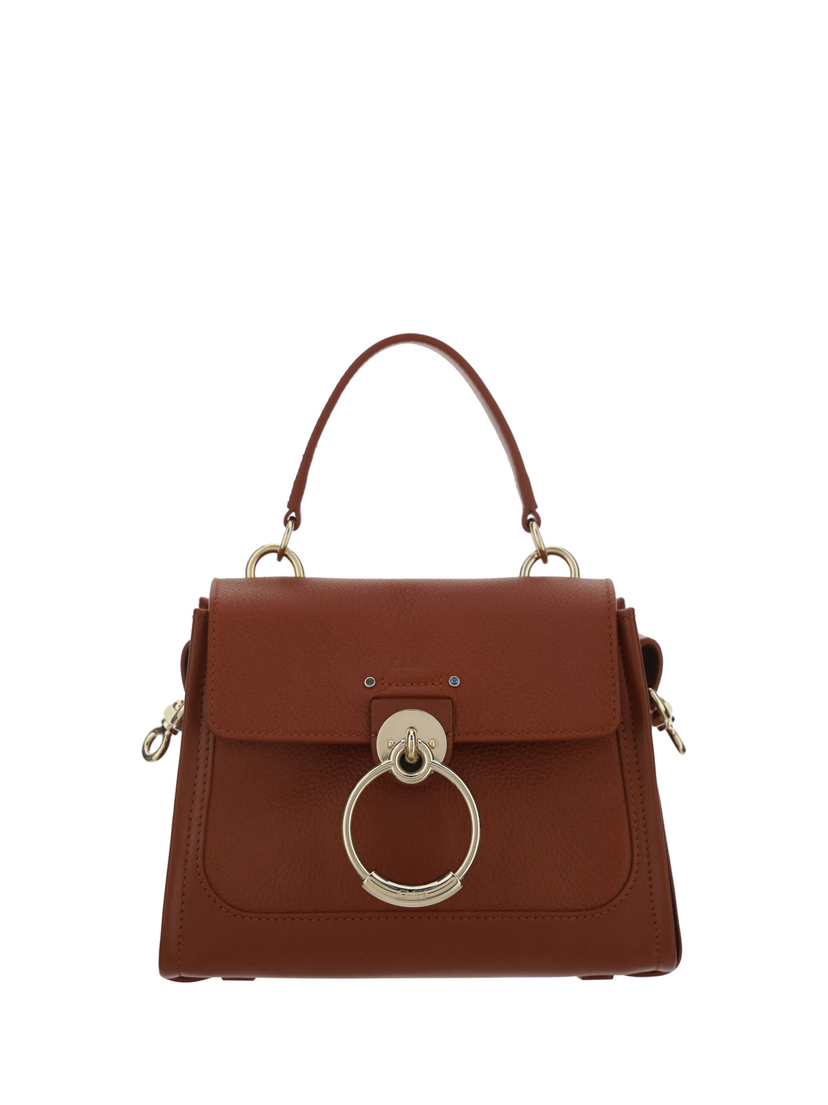 Chloé Tess Elegant Sepia Brown Calfskin Shoulder Handbag