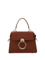 Chloé Tess Elegant Sepia Brown Calfskin Shoulder Handbag