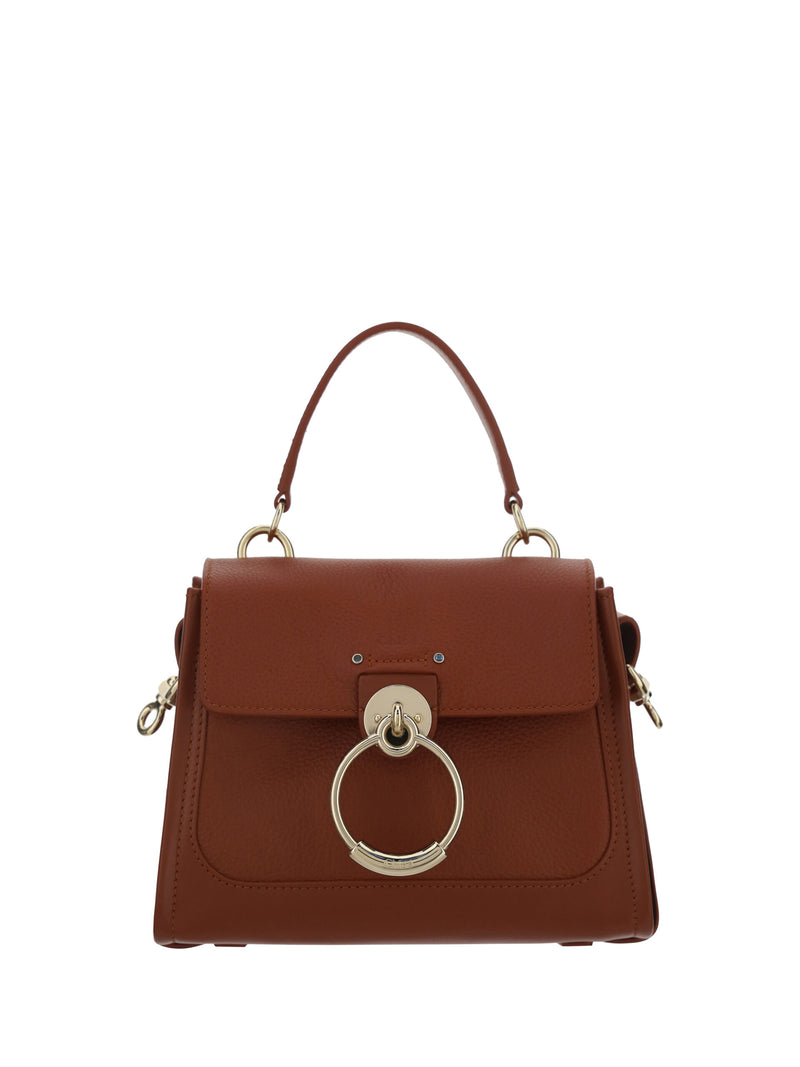 Chloé Tess Elegant Sepia Brown Calfskin Shoulder Handbag