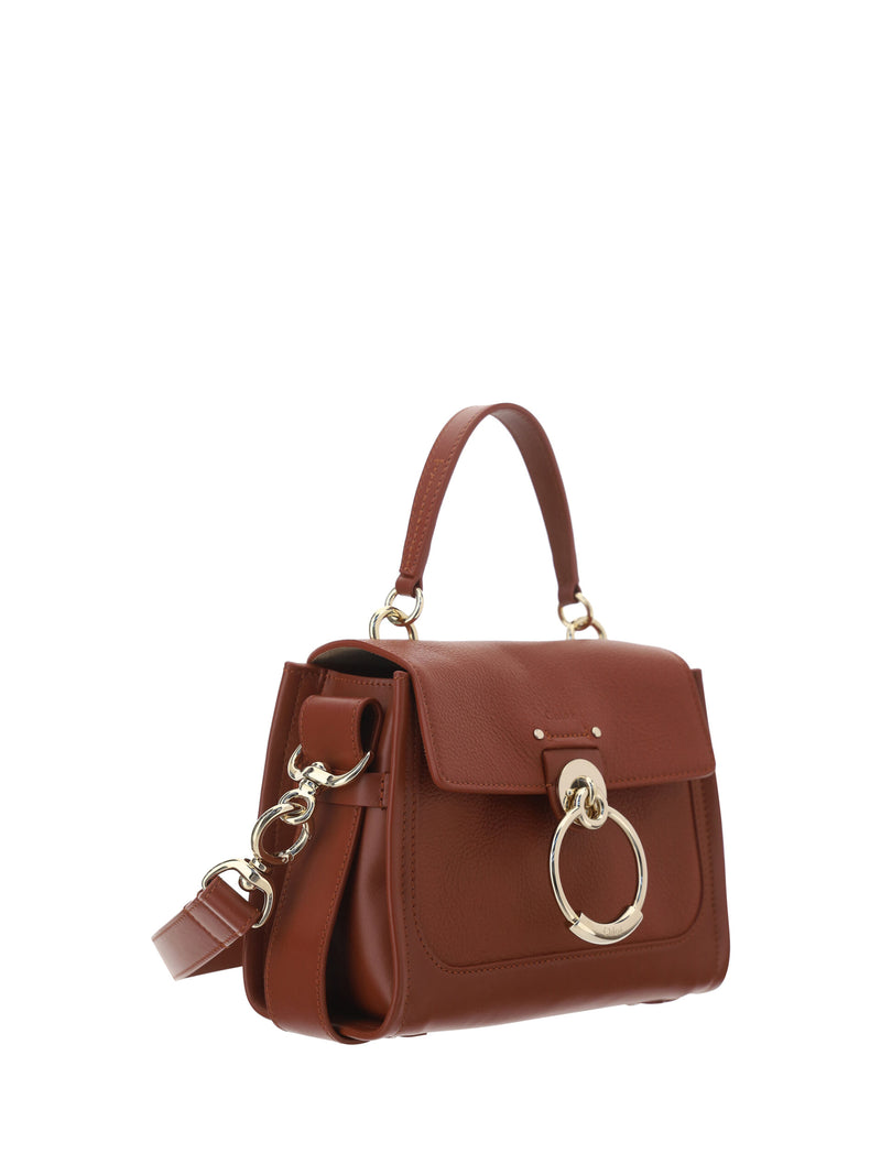 Chloé Tess Elegant Sepia Brown Calfskin Shoulder Handbag