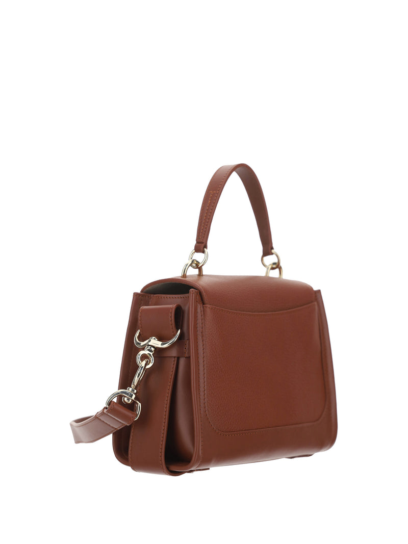 Chloé Tess Elegant Sepia Brown Calfskin Shoulder Handbag