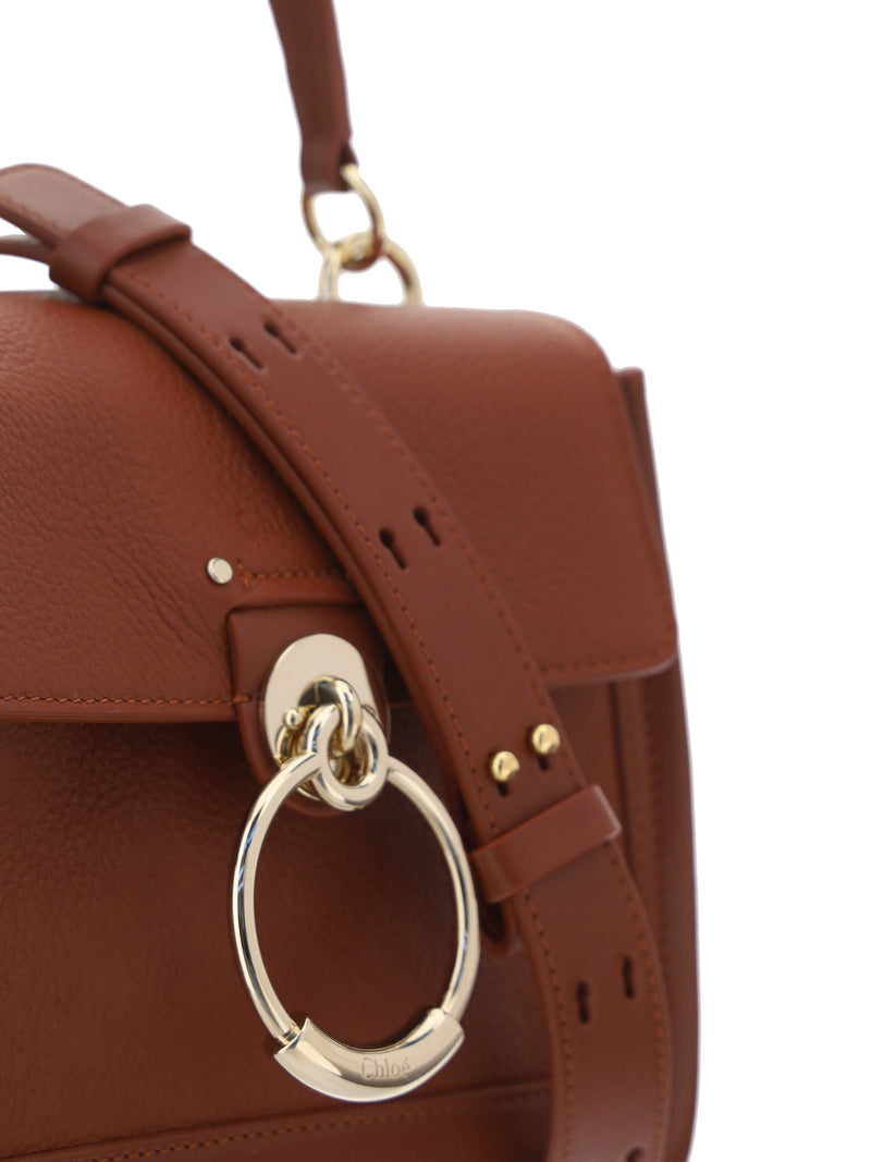 Chloé Tess Elegant Sepia Brown Calfskin Shoulder Handbag
