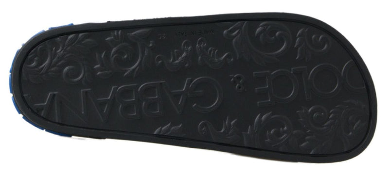 Dolce & Gabbana Black Slides Sandals - Saint Barth Collection