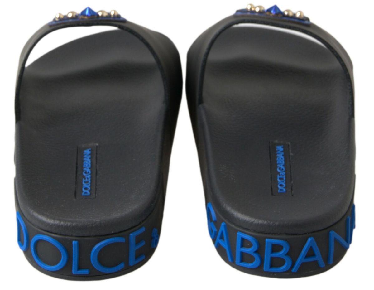 Dolce & Gabbana Black Slides Sandals - Saint Barth Collection