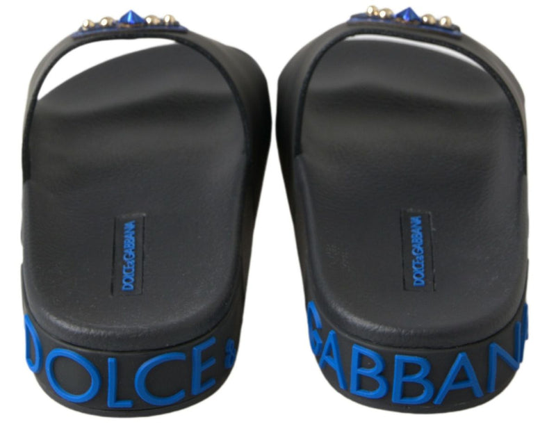 Dolce & Gabbana Black Slides Sandals - Saint Barth Collection