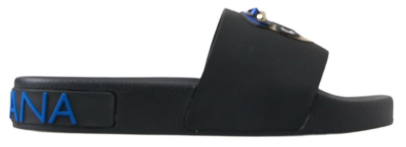 Dolce & Gabbana Black Slides Sandals - Saint Barth Collection