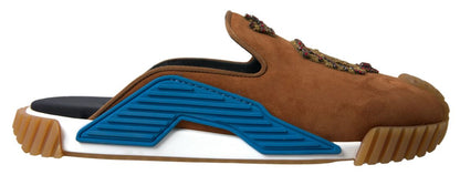 Dolce & Gabbana Bruine Suède Sandalen met Kroonlogo NS1