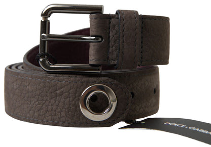 Dolce & Gabbana Bruine Leren Heren Cintura Riem met Metalen Gesp