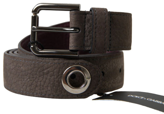 Dolce & Gabbana Bruine Leren Heren Cintura Riem met Metalen Gesp