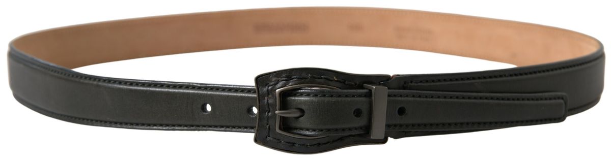 Ermanno Scervino Cintura riem van zwart leer met metalen gesp
