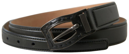 Ermanno Scervino Cintura riem van zwart leer met metalen gesp