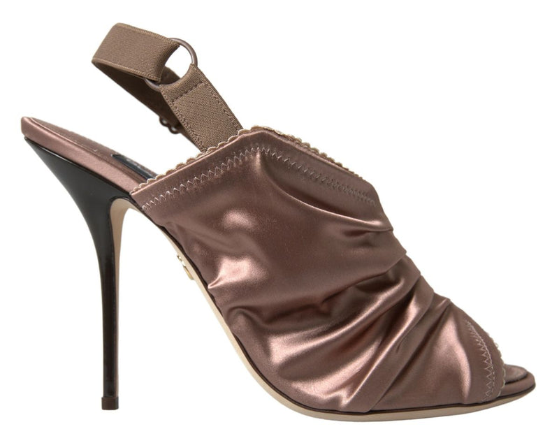 Dolce & Gabbana Light Brown Slingback Stiletto Heels