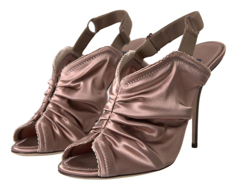 Dolce & Gabbana Light Brown Slingback Stiletto Heels