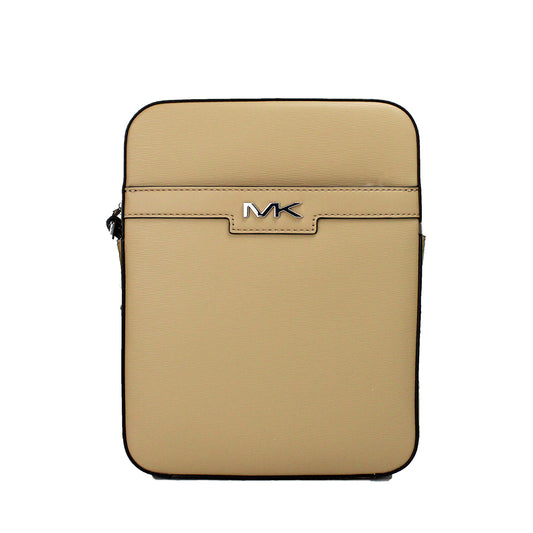 Sac bandoulière Michael Kors Cooper de taille moyenne en cuir camel à grain croisé