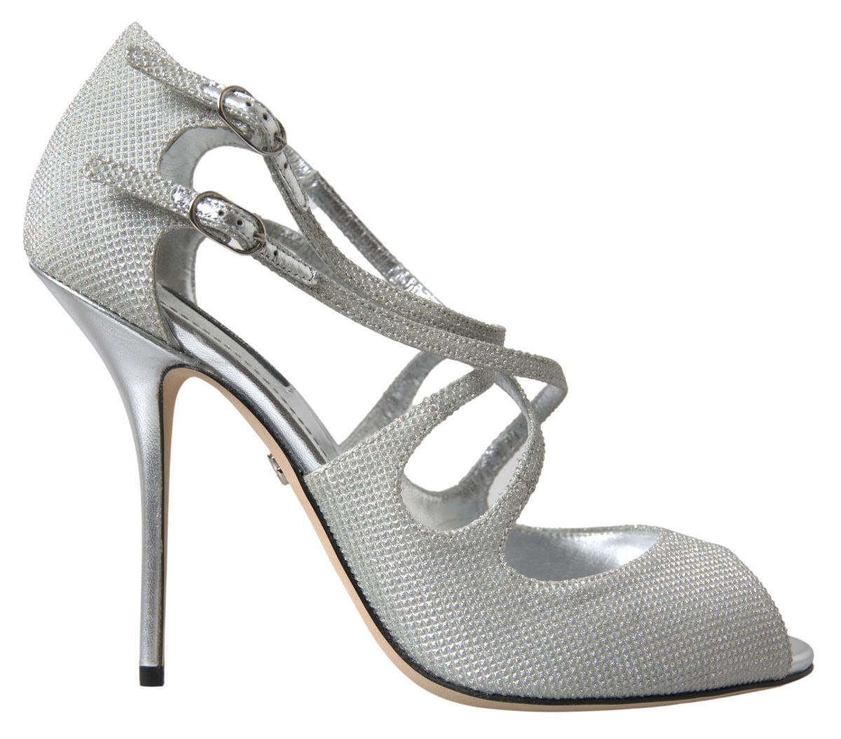 Dolce & Gabbana Silver Shimmers Sandals - Elegant High-Heeled Pumps