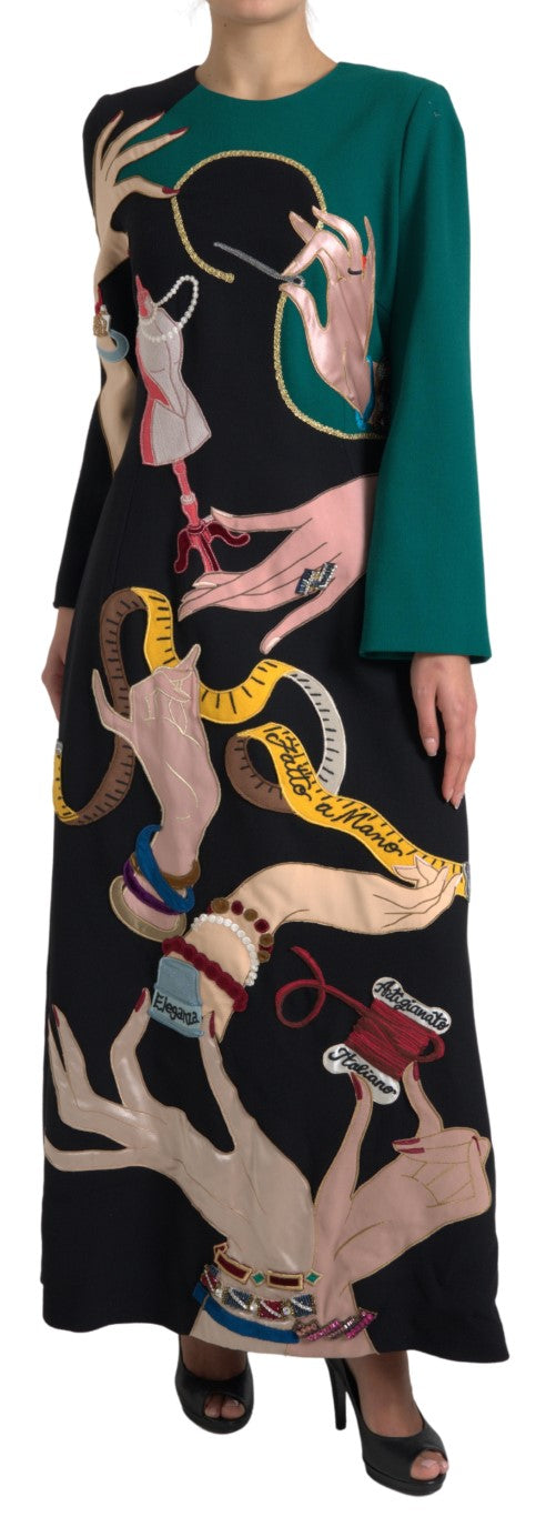 Robe Maxi A-line à Manches Longues Multicolore Dolce & Gabbana