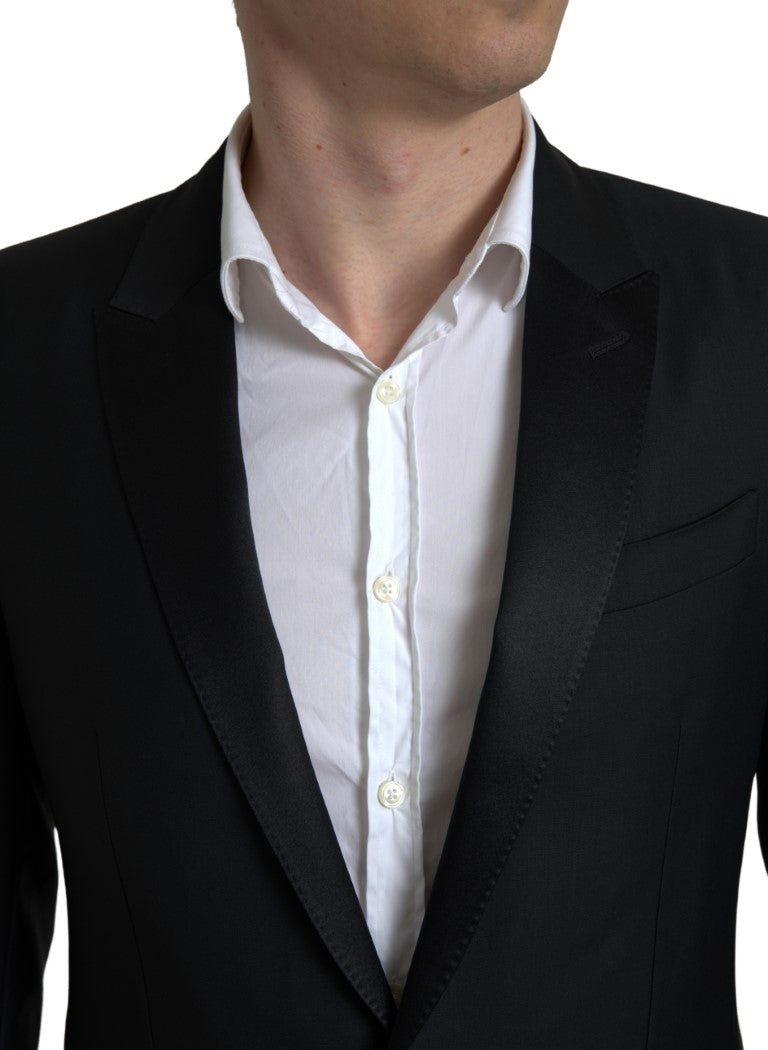 Dolce &amp; Gabbana Blazer MARTINI noir en laine à simple boutonnage