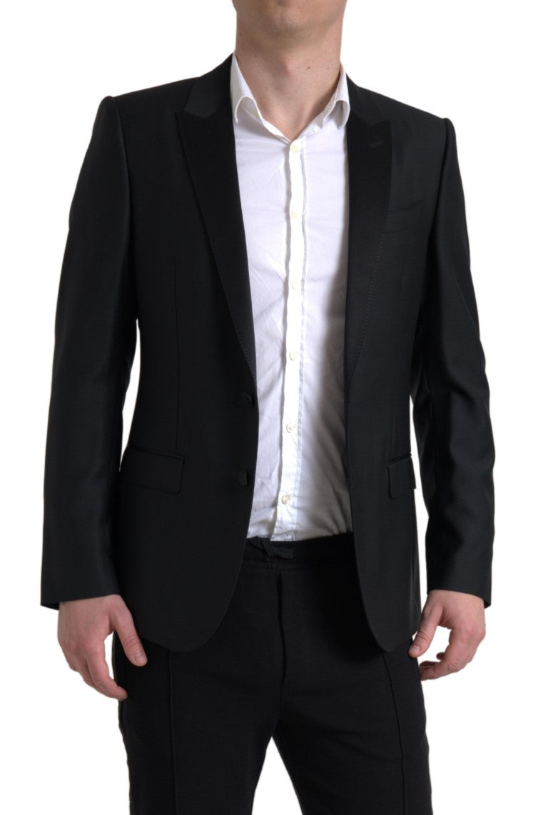 Dolce &amp; Gabbana Zwarte, enkelgeknopte MARTINI blazer van wol