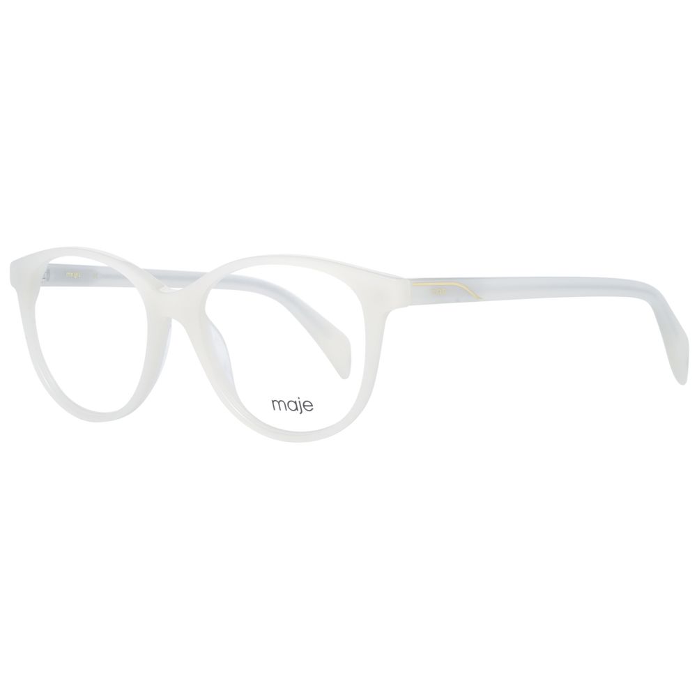 Maje Cream Plastic Glasses (Frames) - Elegant Round Style