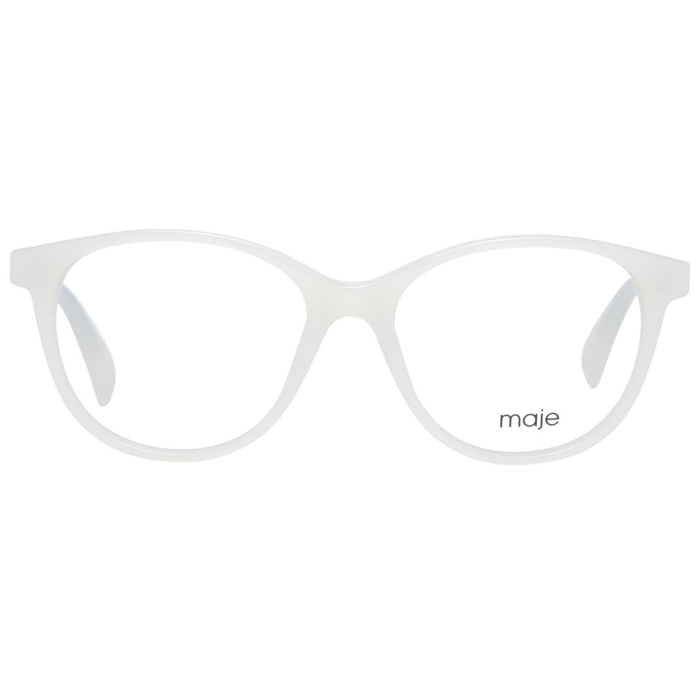 Maje Cream Plastic Glasses (Frames) - Elegant Round Style