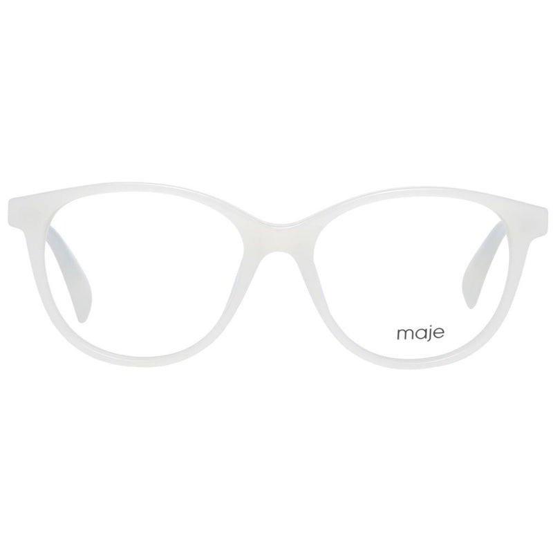 Maje Cream Plastic Glasses (Frames) - Elegant Round Style