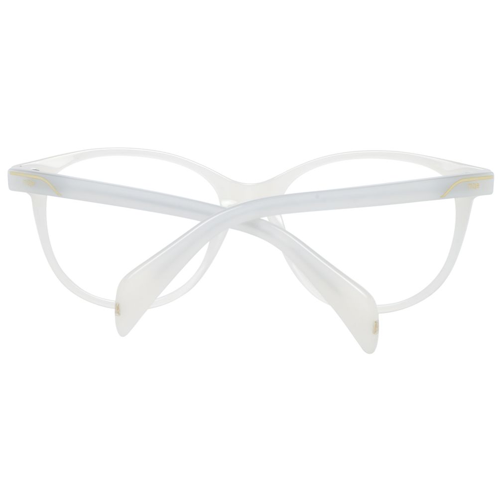 Maje Cream Plastic Glasses (Frames) - Elegant Round Style