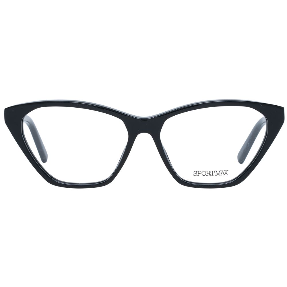 Sportmax Black Women Glasses Frame - Elegant Butterfly Design