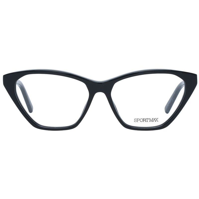 Sportmax Black Women Glasses Frame - Elegant Butterfly Design