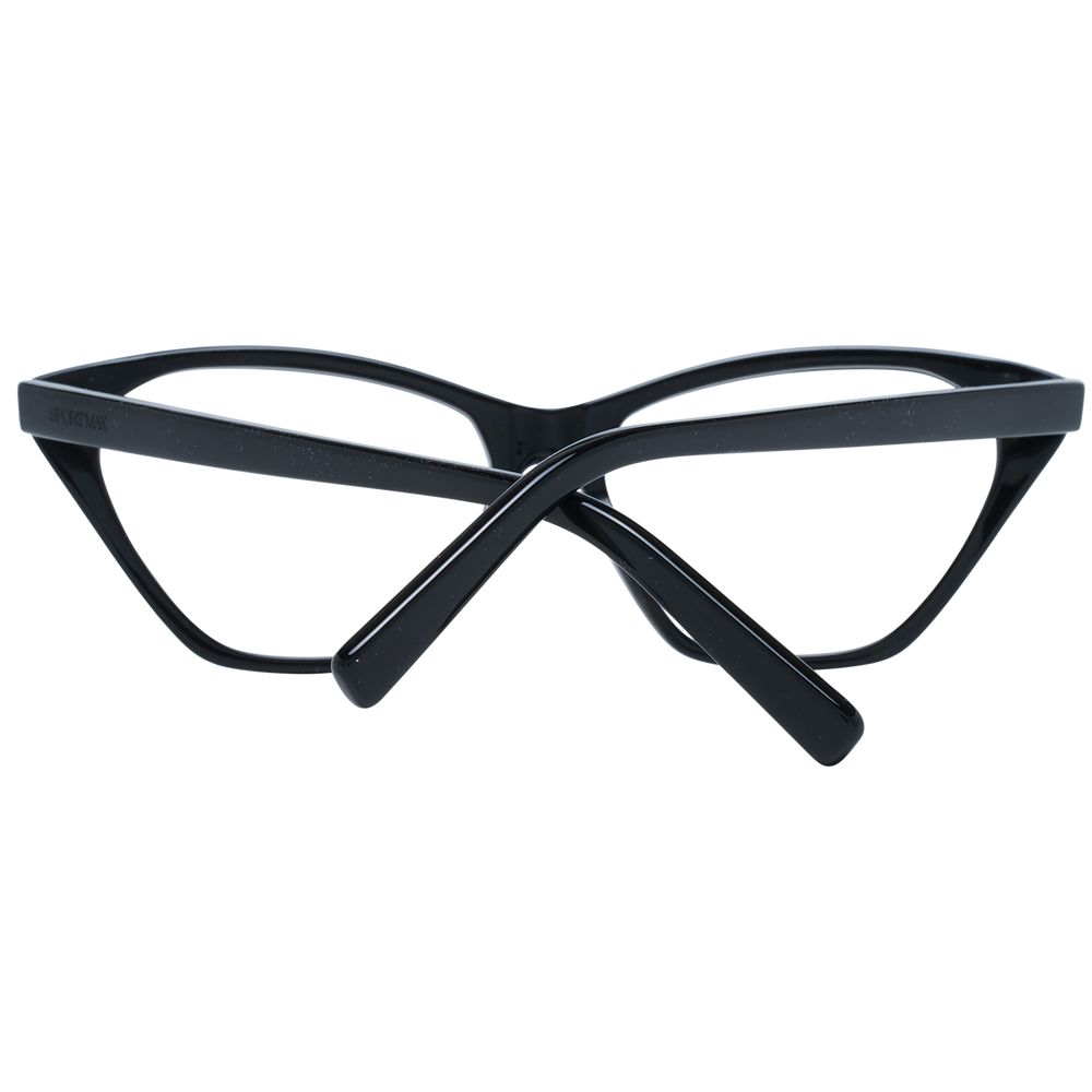 Sportmax Black Women Glasses Frame - Elegant Butterfly Design