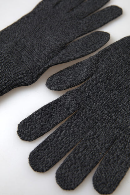 Dolce & Gabbana Grijze Virgin Wool Knit Hands Wanten Herenhandschoenen
