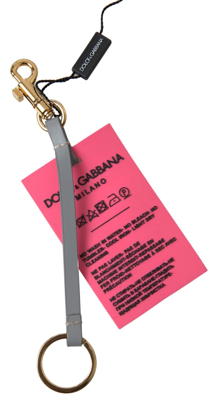 Dolce & Gabbana roze siliconen DG logo gouden messing sleutelhanger dames sleutelhanger