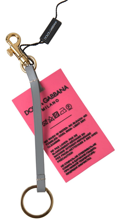 Dolce & Gabbana roze siliconen DG logo gouden messing sleutelhanger dames sleutelhanger