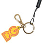 Dolce & Gabbana Geel Rubber DG Logo Gouden Messing Metalen Sleutelhanger